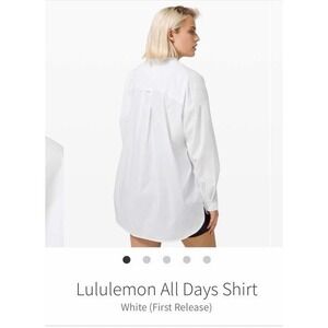 🍋EUC Lululemon All Days White Long Sleeve Shirt 14 Anti-Stink $118 W3DSS